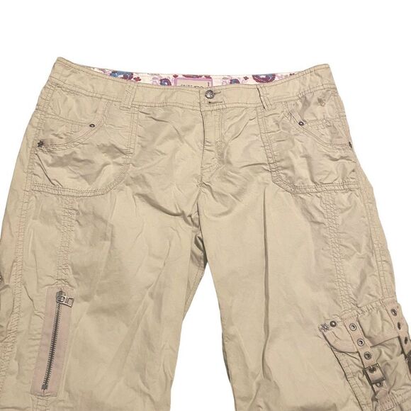 Esprit Beige Tan Wide Leg Cargo Flap Pocket Y2K Pants - Picture 4 of 8